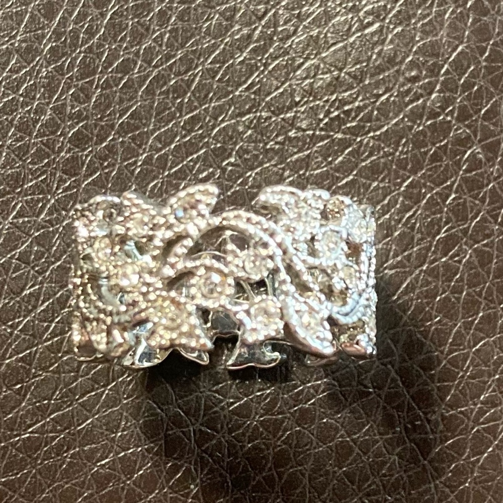 EUC Silver and Crystal Ring